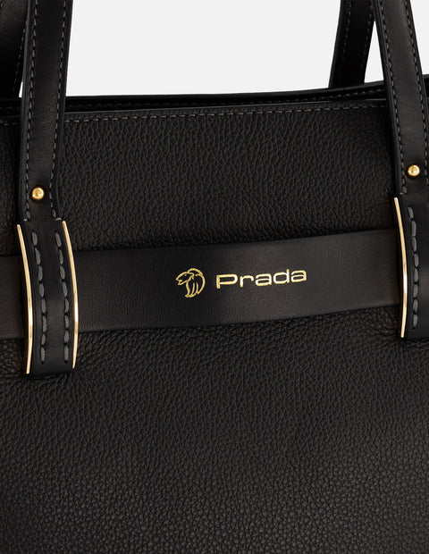 Bolso de hombro negro piel para mujer con cinta napa