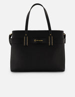 Bolso de hombro negro piel para mujer con cinta napa