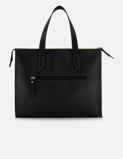 Bolso de hombro negro piel para mujer con tres separaciones