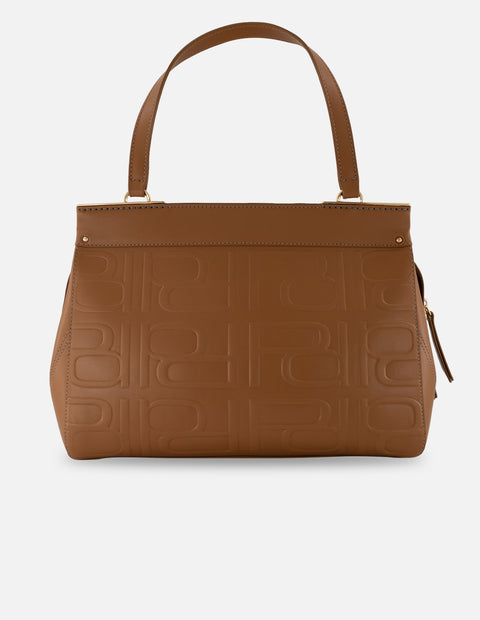 Bolso de hombro cuero piel relieve Pd para mujer con correa larga
