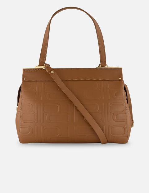 Bolso de hombro cuero piel relieve Pd para mujer con correa larga