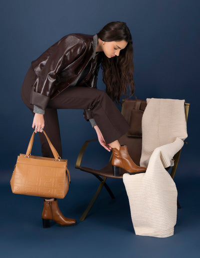 Bolso de hombro cuero piel relieve Pd para mujer con correa larga