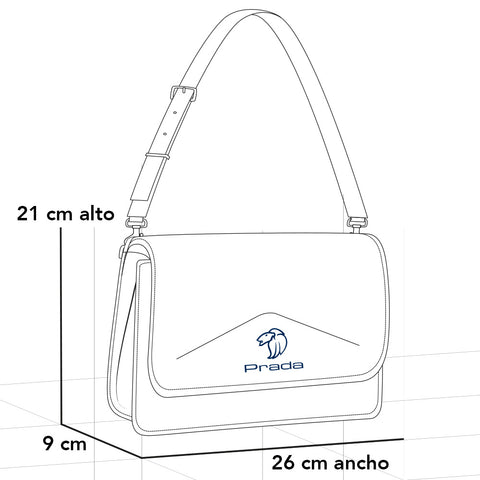 Bolso de hombro azul piel para mujer con estructura rígida