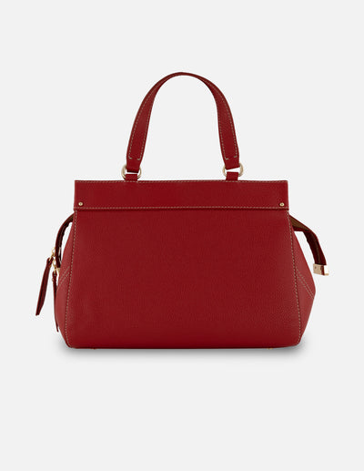 Bolso de hombro rojo piel para mujer con estructura rígida