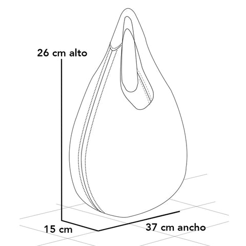 Bolsa hobo blanco piel picada para mujer con patrón geométrico