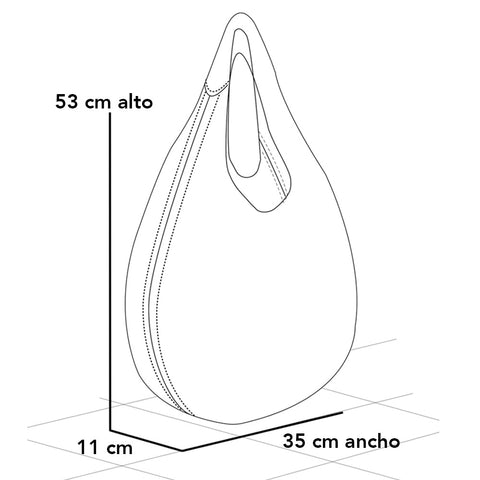 Bolsa hobo negro piel picada para mujer con contraste frontal