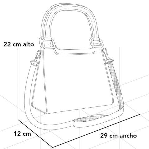 Bolso de hombro café piel para mujer con pompones decorativos