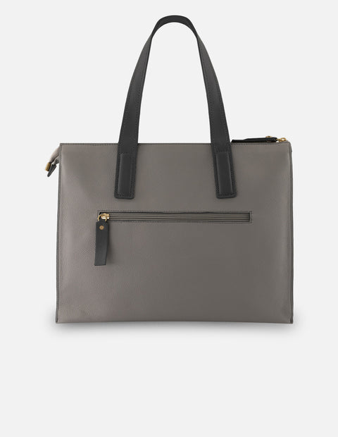 Bolso de hombro gris piel para mujer con estampado Pd