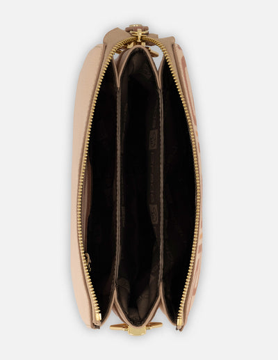 Bolso shopper celeste piel para mujer con estampado Pd