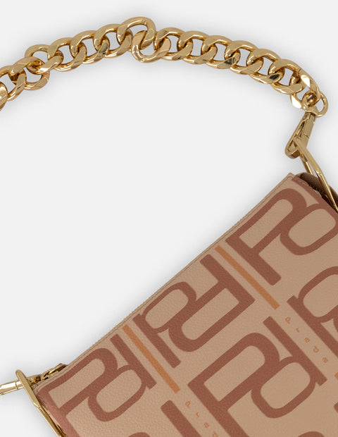 Bolso shopper celeste piel para mujer con estampado Pd