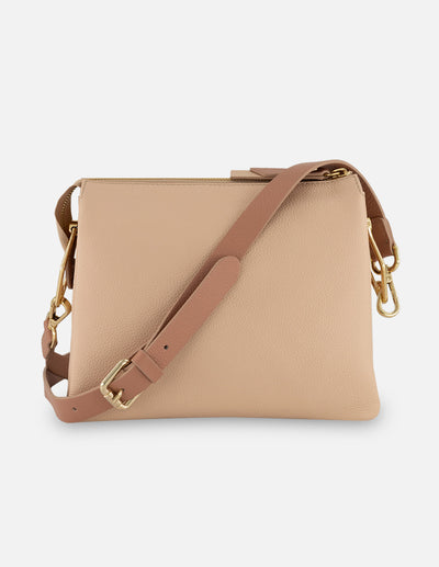 Bolso shopper celeste piel para mujer con estampado Pd