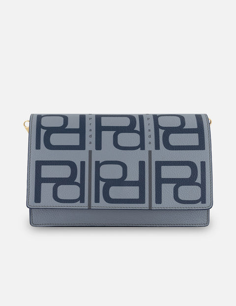 Bolso satchel celeste piel para mujer con solapa Pd