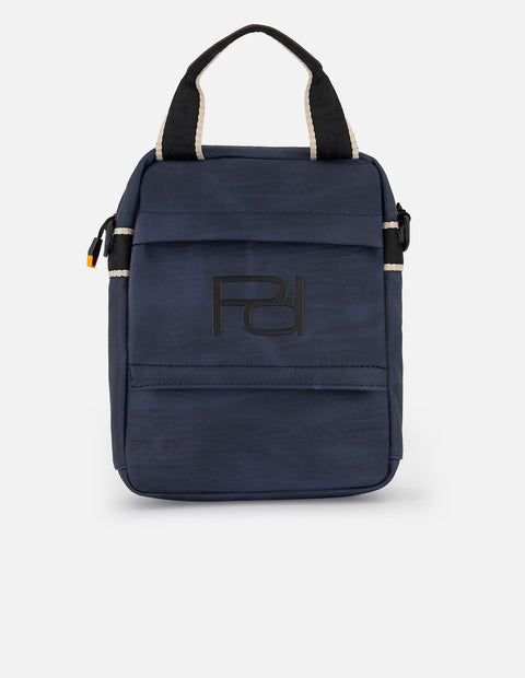 Bandolera azul para hombre con logo Pd grande