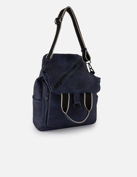 Mochila azul para hombre con diseño multifuncional