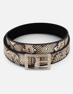 Cinturón blanco piel tipo serpiente para mujer con reversible