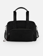 Bolso Bowling negro nylon para mujer con 3 compartimentos