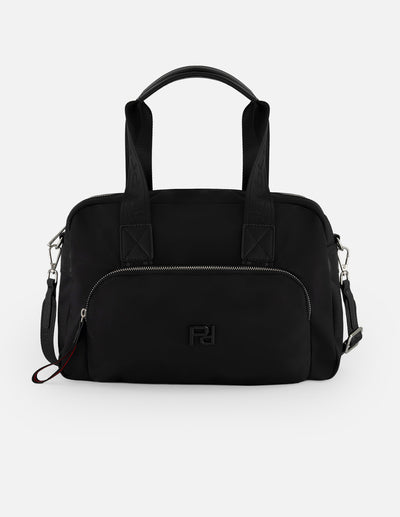 Bolso Bowling negro nylon para mujer con 3 compartimentos