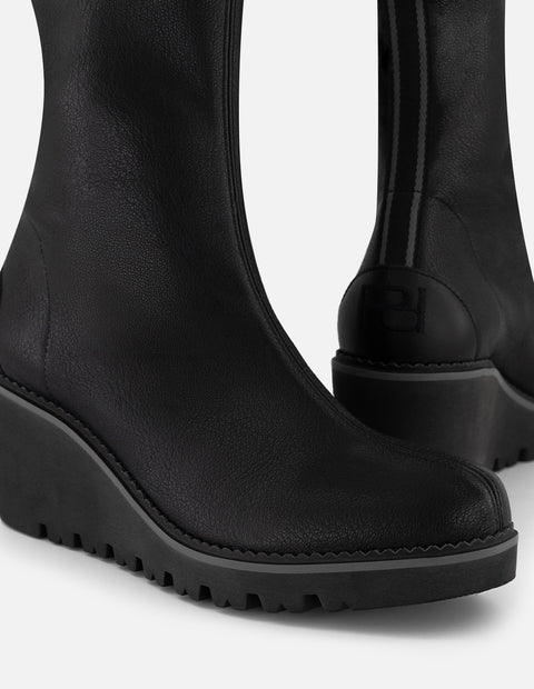 Botines color negro lycra piel con detalle metálico para mujer