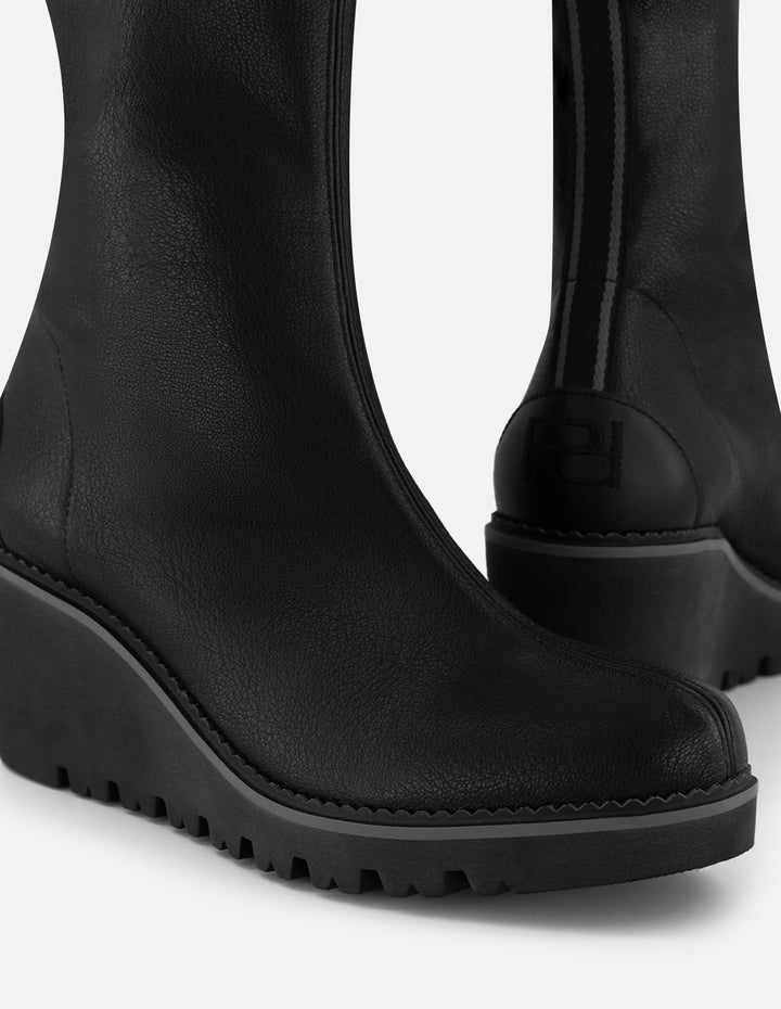 Botines color negro lycra piel con detalle metálico para mujer