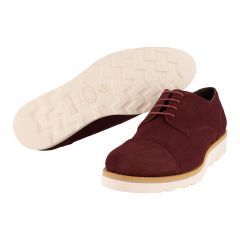 Blucher color vino en piel para Hombre