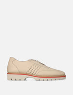 Oxford deportivo en piel bombeada color hueso