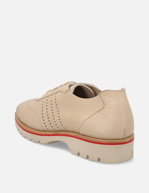 Oxford deportivo en piel bombeada color hueso