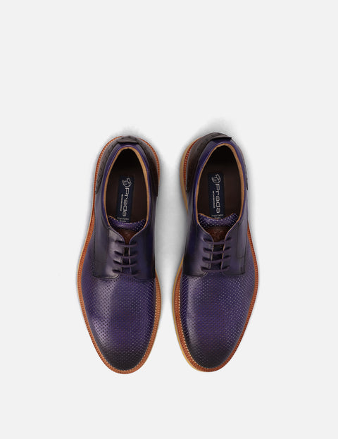 Blucher en piel picado luigi color morado