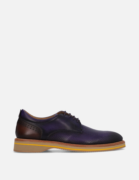 Blucher en piel picado luigi color morado