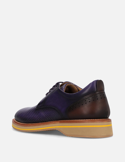 Blucher en piel picado luigi color morado