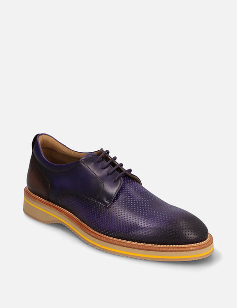 Blucher en piel picado luigi color morado