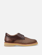Blucher en piel trenzada bicolor