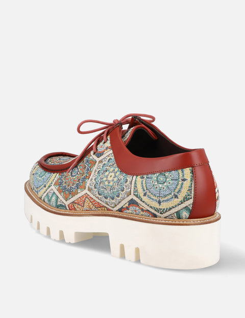 Wallabee en textil gobelino multicolor