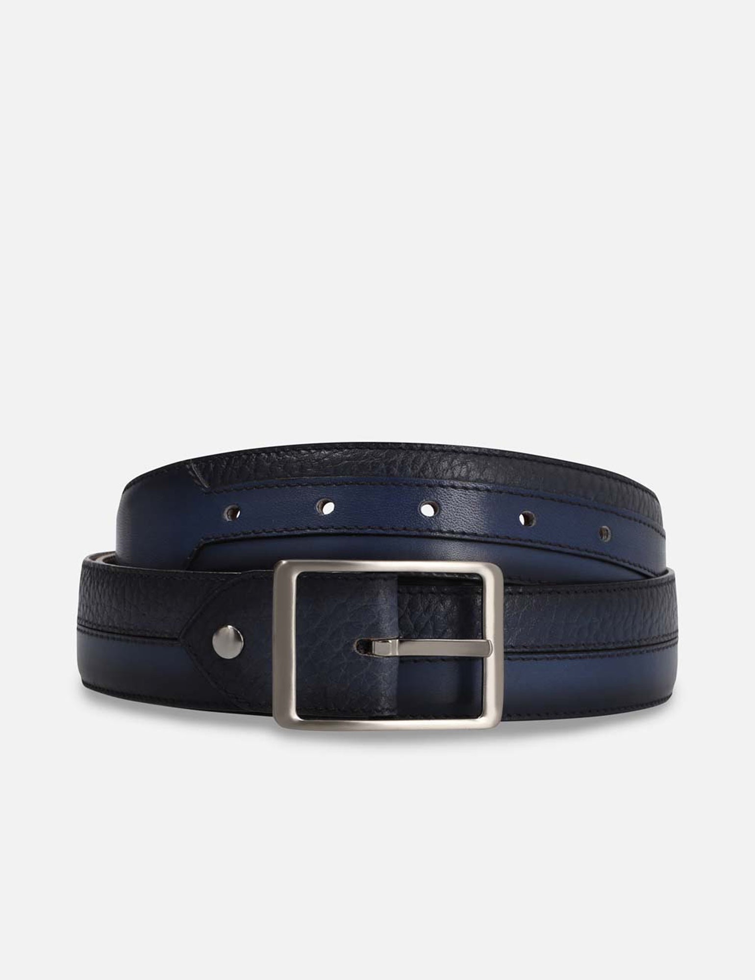 Cinturón en piel color azul
