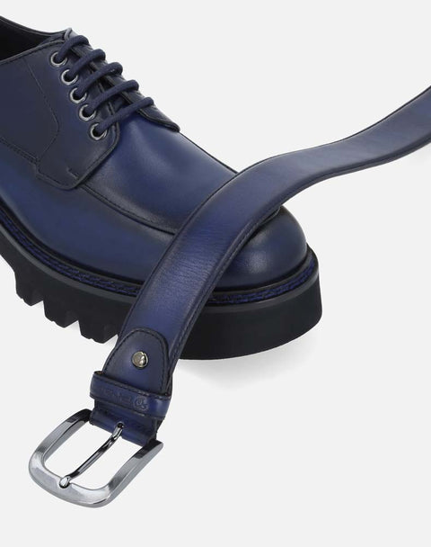 Blucher marino con plataforma para hombre