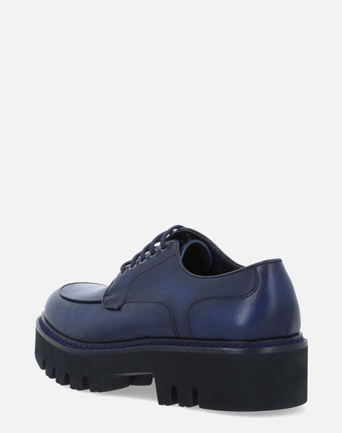 Blucher marino con plataforma para hombre