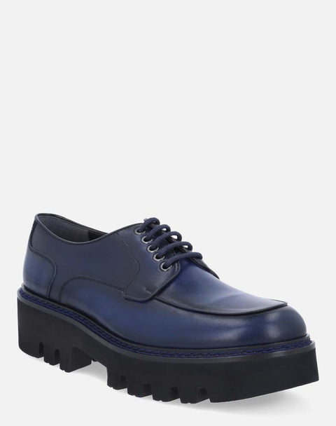 Blucher marino con plataforma para hombre