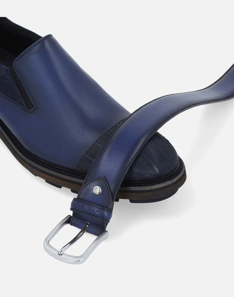 Zapato mocasín marino en piel para hombre