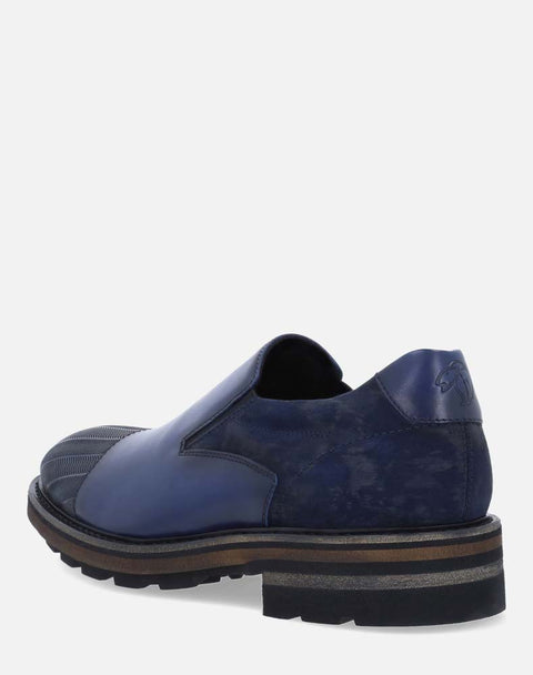 Zapato mocasín marino en piel para hombre