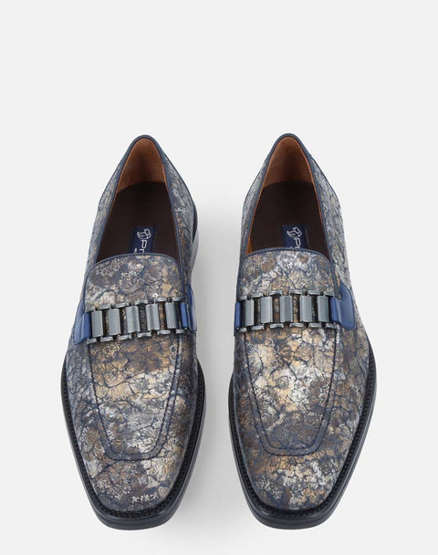 Zapato mocasín de ante estampado para hombre
