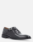 Zapato Monk negro con tiras cruzadas para hombre