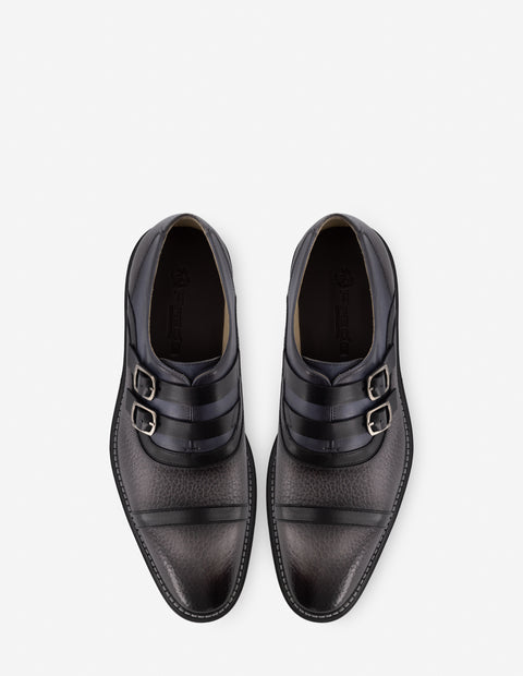 Monk en piel color gris para hombre