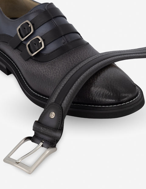 Monk en piel color gris para hombre