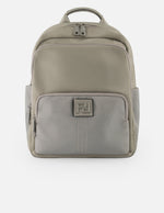 Mochila gris nylon para mujer con 3 compartimentos