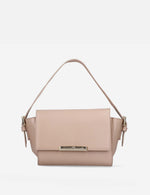 Bolso bandolera en piel napa color nude