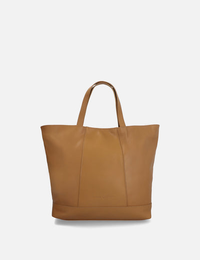 Bolso de hombro con amarre multiposiciones color cuero