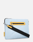 Porta laptop bandolera en nylon capitonado color azul