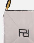 Porta laptop bandolera en nylon capitonado color beige