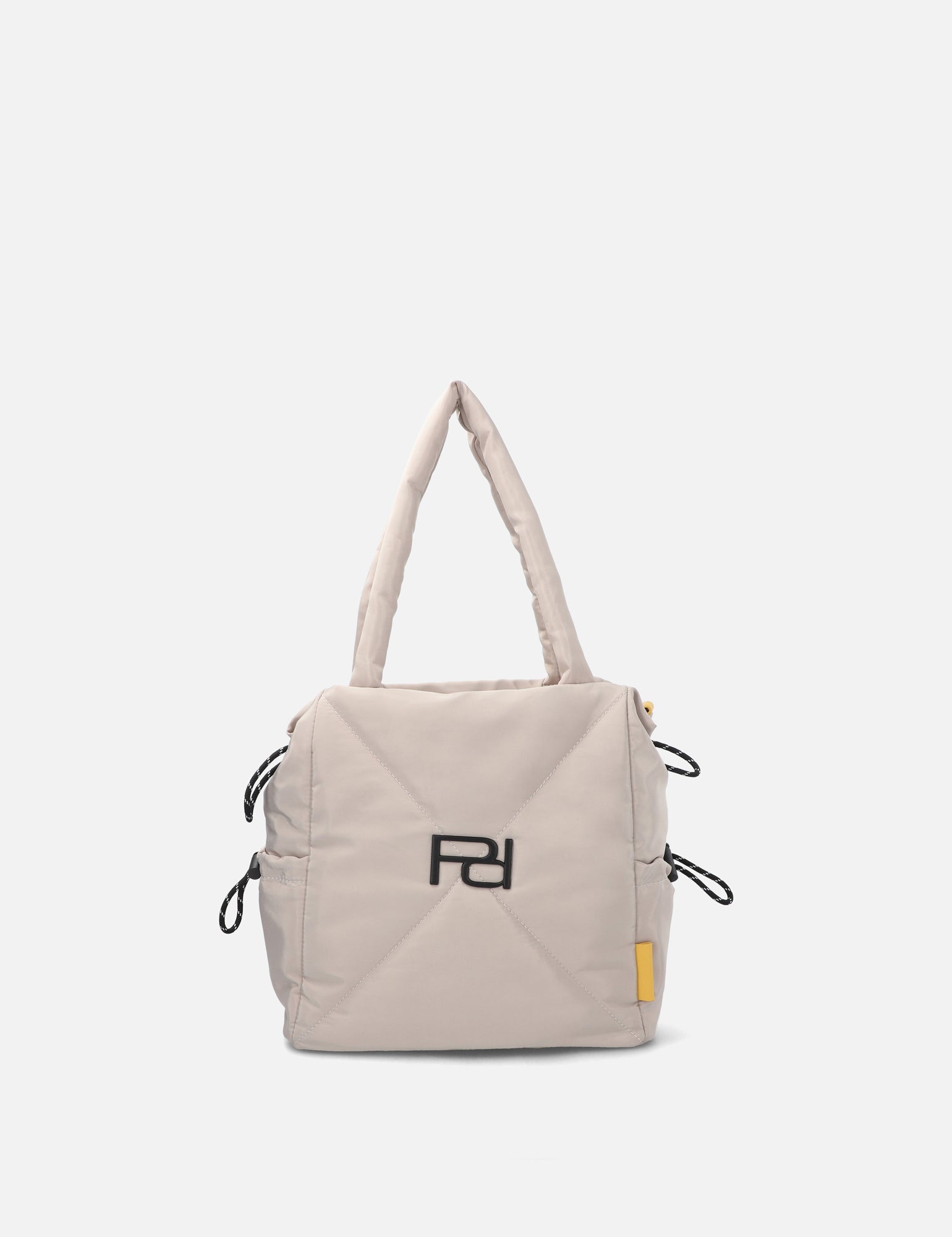Shoping bag en nylon capitonado color beige