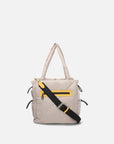Shoping bag en nylon capitonado color beige