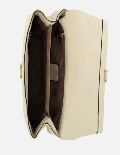 Bolso de hombro en piel color blanco para mujer